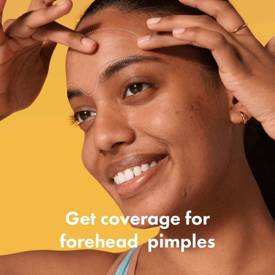 HERO COSMETICS Hero Cosmetics Mighty Patch Forehead Patch - Hydrocolloid Acne Pimple Patch, Contoured to Cover Larger Area of Zits and Blemishes - Drug-Free and Suitable for Sensitive Skin (5 Count)