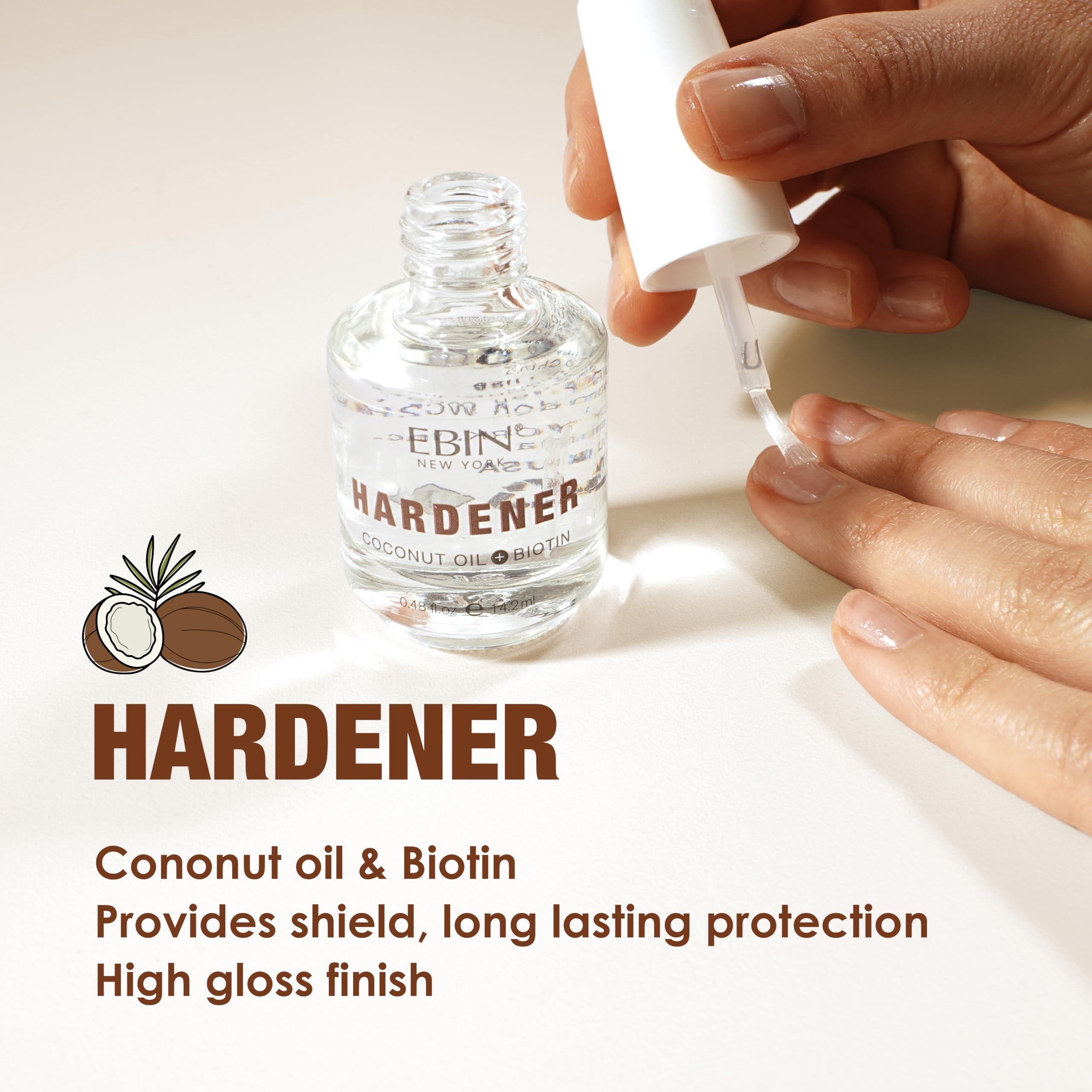 EBIN NEW YORK Nail Hardner, Long lasting Protection with Biotin