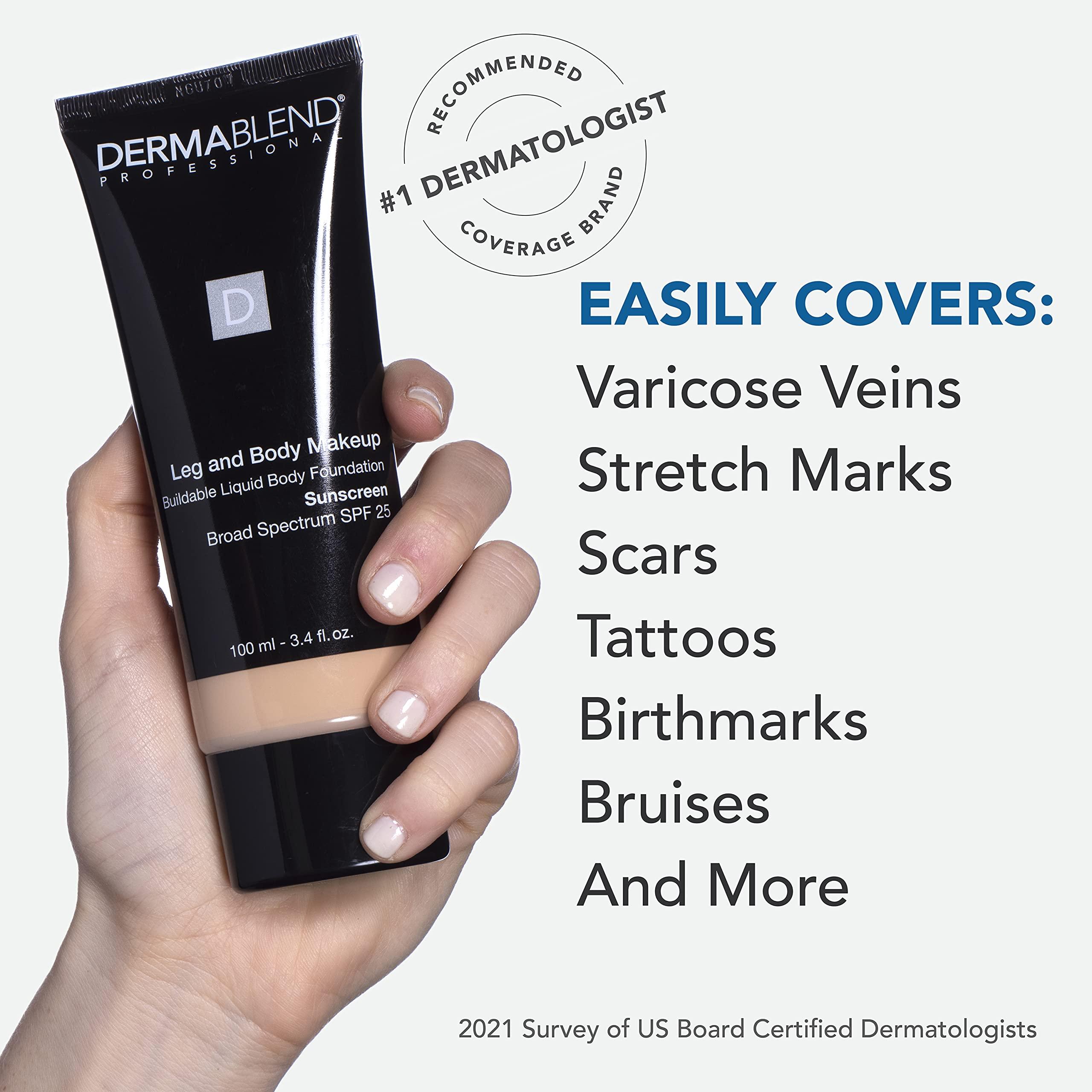 Dermablend Dermablend Leg and Body Makeup, with SPF 25. Skin Perfecting Body Foundation for Flawless Legs with a Smooth, Even Tone Finish, 3.4 Fl. Oz.