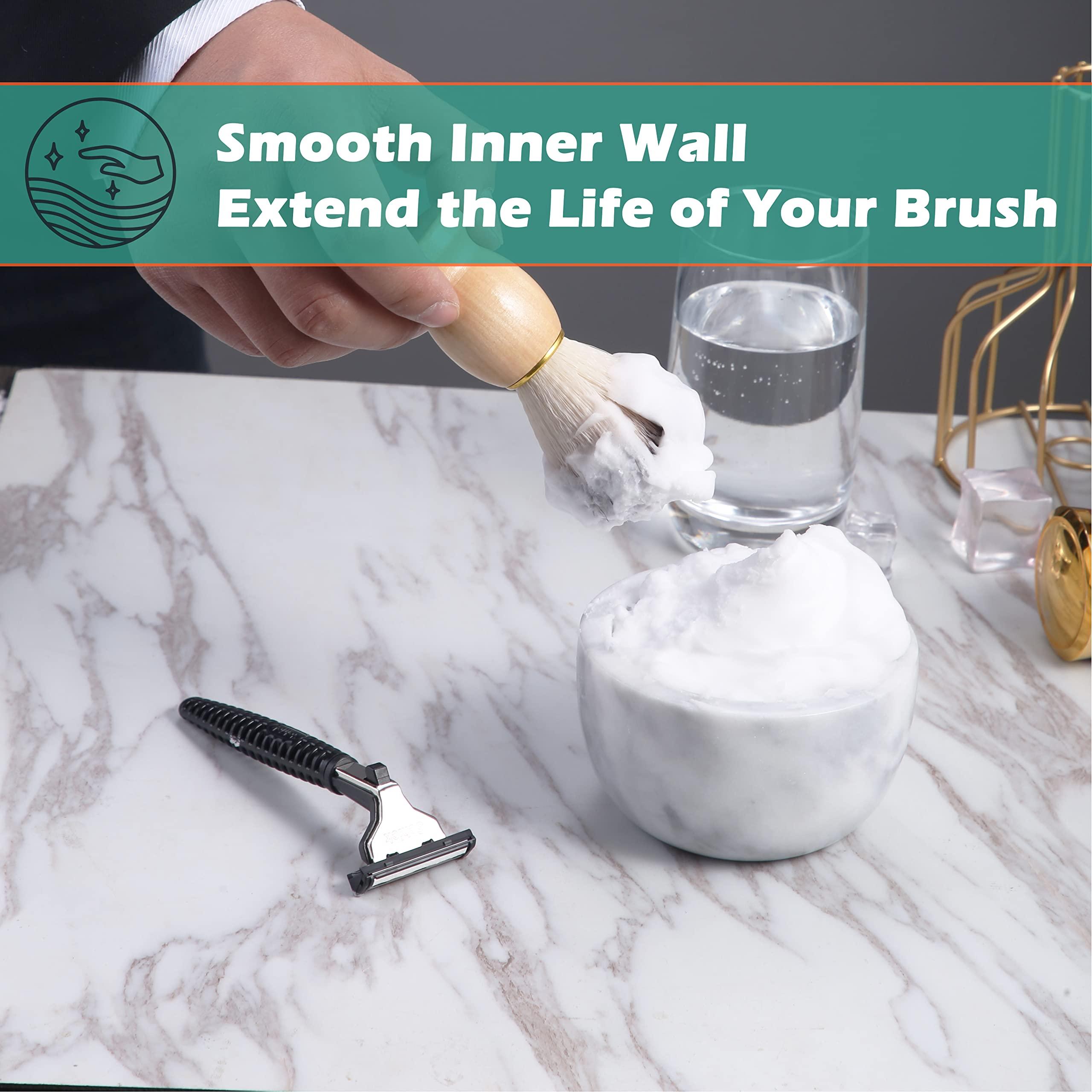 aisiming aisiming Marble Shaving Bowl for Shaving Soap & Cream, Shave Soap Cup Keep Warm Better, Produce Rich Foam Shaving Mug, Easy to Lather, Shaving Cup Gift for Men(White Grey)