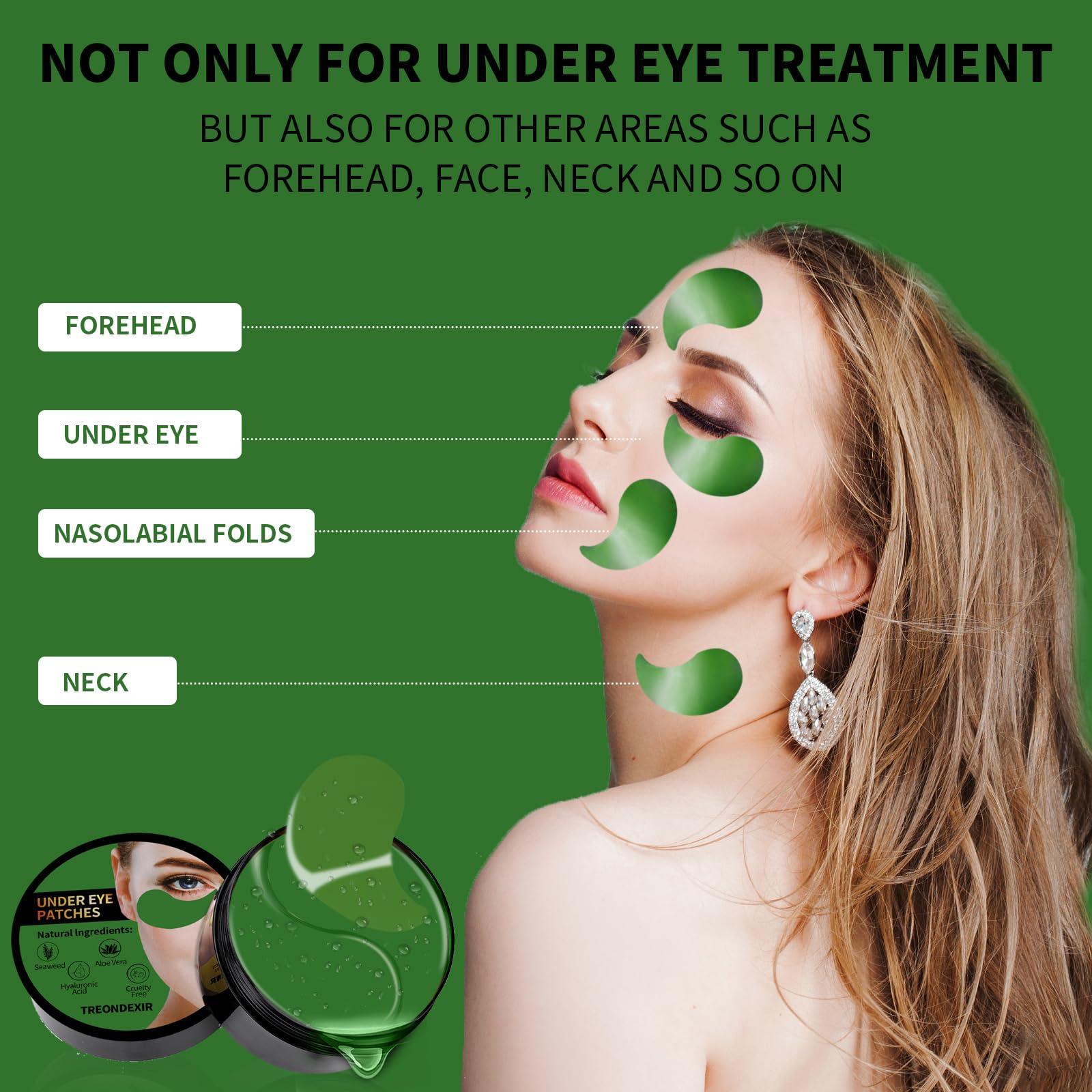 Treondexir Under Eye Masks for Dark Circles and Puffiness 70PCS, Under Eye Patches for Puffy Eyes Treatment, Under Eye Gel Pads w/Seaweed, Aloe Vera, Peptides for Eye Bags Treatment, Eye Mask Patches Skincare