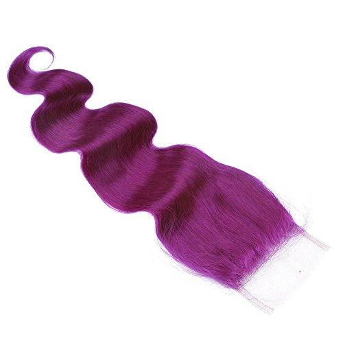 Tony beauty hair Tony Beauty Hair Virgin Malaysian Purple Human Hair Weaves Body Wave Wavy 3 Bundles with 4x4 Lace Front Closure Pure Purple Color 100 Virgin Hair Wefts Wholesale (14 16 18+12)