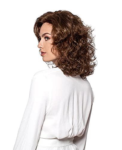 Wig Pro Wig Pro Poppy 3/4 Cap Wig Color 33GR 14\" Overall Length with Jaw Comb on Top Synthetic Curls Volume Hairpiece Fall Bundle MaxWigs Hairloss Booklet