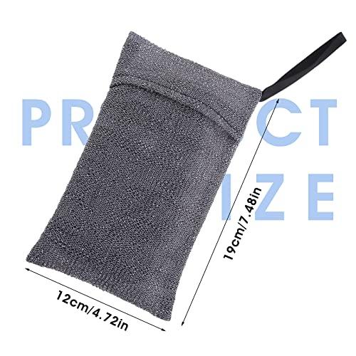 Sibba Sibba 2 PCS Soap Bar Holder Saver Body Scrubber Bath Sponges Shower Bag Pouch Case Container Mesh Cover Suds Sleeve Skin Tag Remover Body Scrubs Home Travel