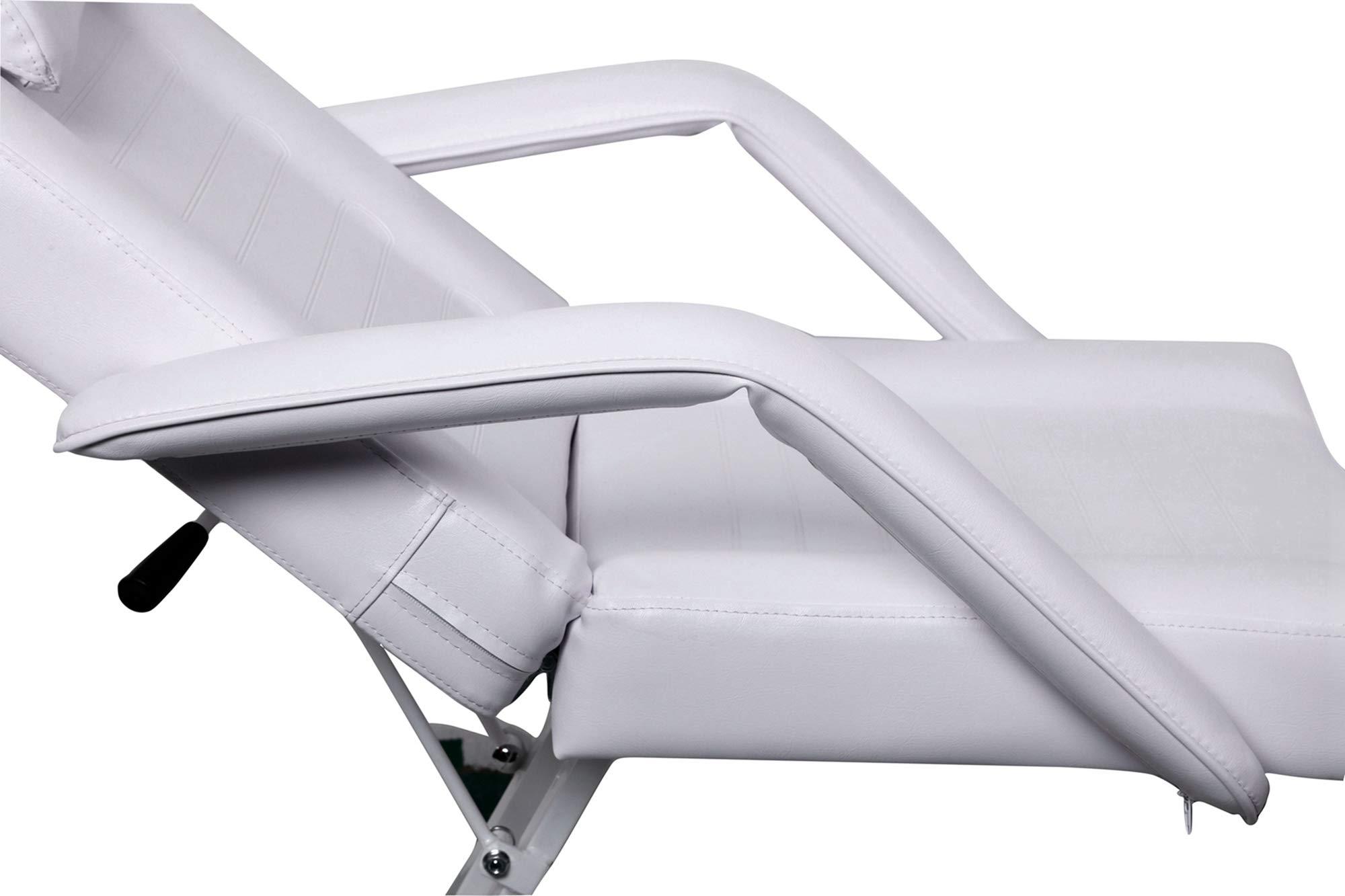 Beauty Life Beauty Life Professional Multi-Purpose Spa Facial Table Chair Tattoo Bed for Beauty Waxing Makeup with Stool White