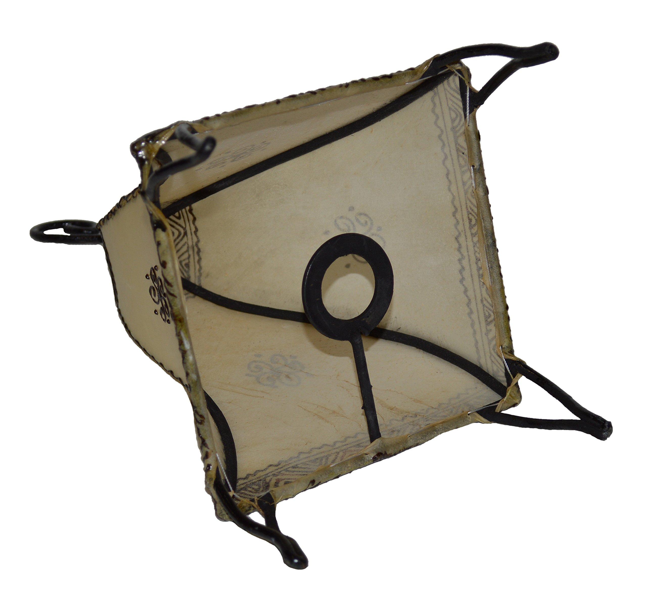 Treasures Of Morocco Henna Lamps & Sconces Moroccan Handmade Leather Lamp Henna Tattoo African Beige Medium Indoor