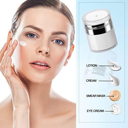 Mluchee Airless Pump Jar - 1.0 Oz Pump Moisturizer Container Drunk Elephant Container, Cream Jar Vacuum Empty Cream Subpackage Bottles, Moisturizer Pump Dispenser Refillable Travel Size Empty Container for