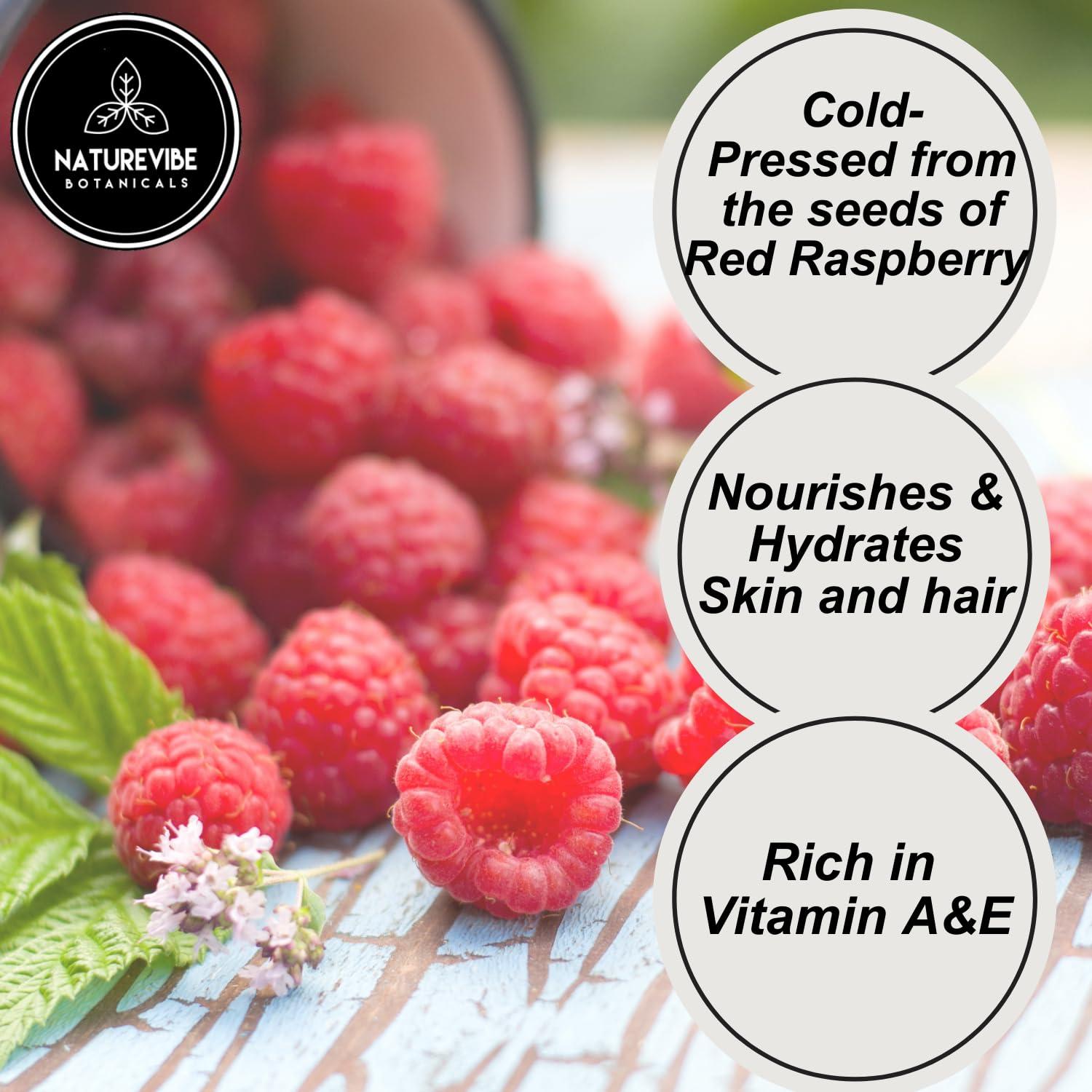 Naturevibe Botanicals Naturevibe Botanicals Red Raspberry Seed Oil 32 Ounces | 100% Pure and Natural | Great for Skin Care and Hair Care