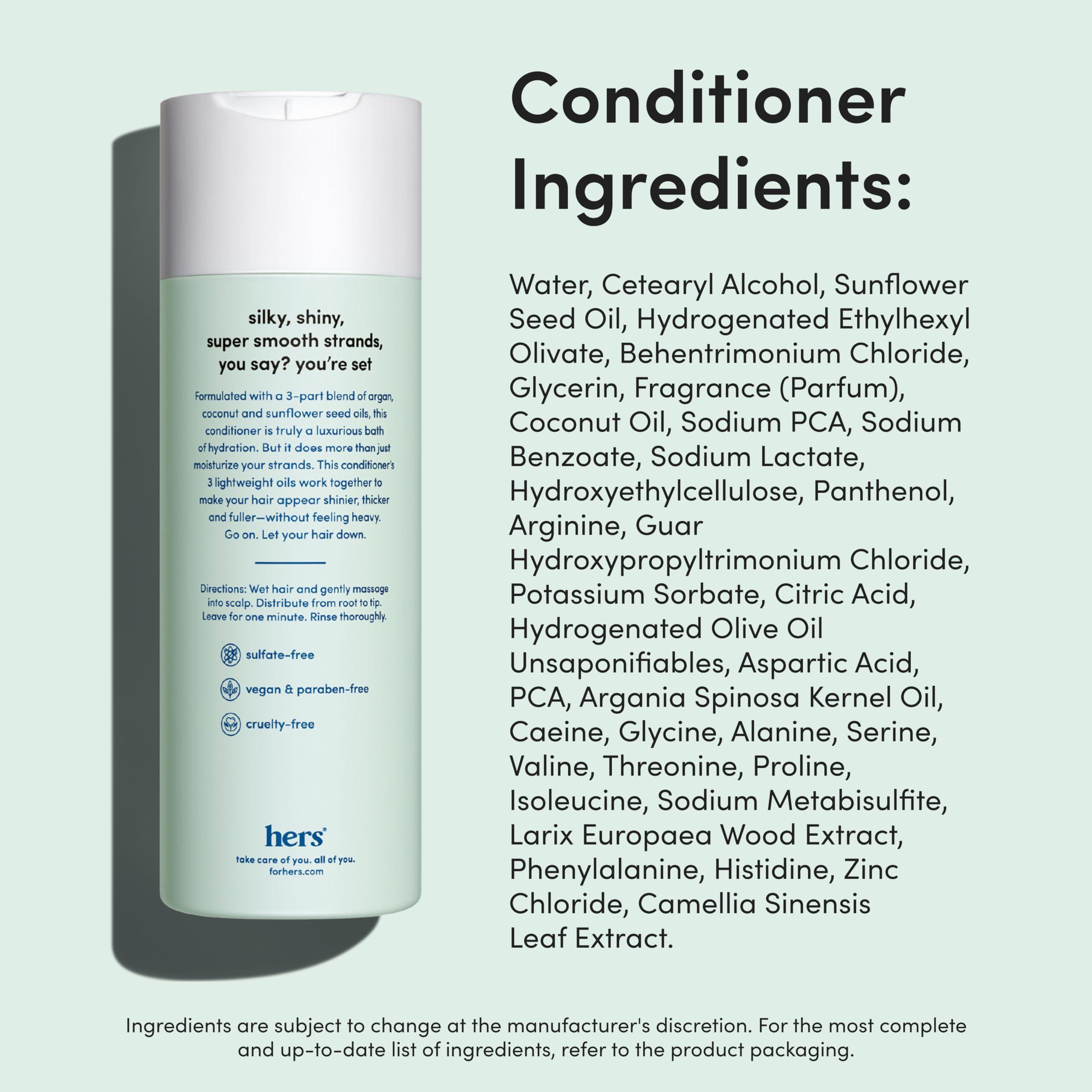 Hers hers Triple Threat Shampoo and Conditioner Set for Women- Thickening, Moisturizing, Reduces Shedding - Color Safe Hair Loss Shampoo and Conditioner- Napa Rose, 2 pack, 6.4oz