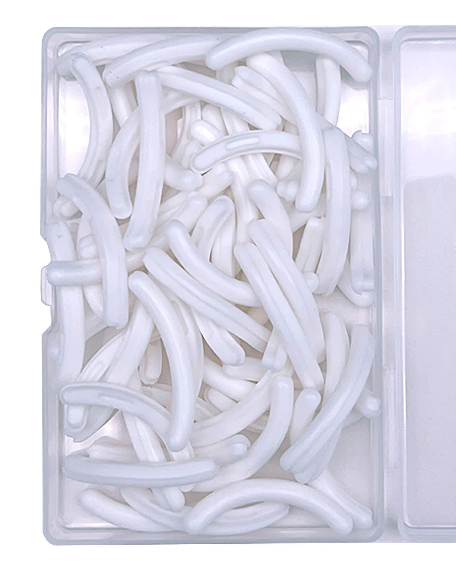 jeufond Jeufond 80 pcs Eyelash Curler Refills, Eyelash Curler Pads, Silicone Rubber Universal Eye lash Curler Replacement Refills with Clear Storage Box (White)