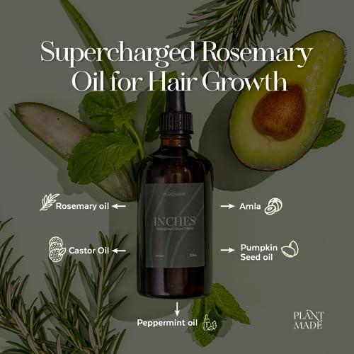 Plantmade Plantmade Beard and Hair Strengthening and Growth Oil, Plant Based All Natural Ingredients (Inches, 3.5 ml)