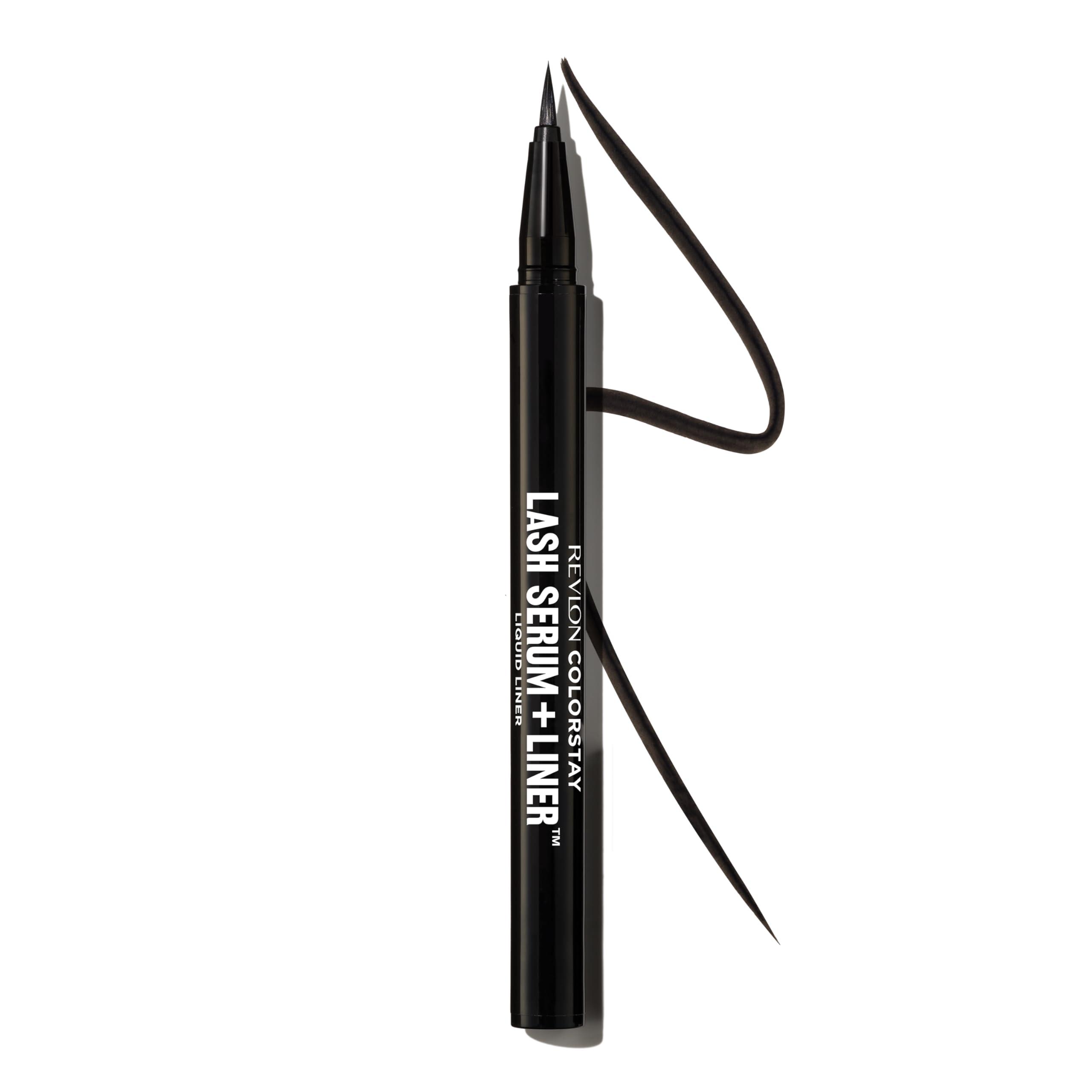 REVLON REVLON ColorStay Lash Serum + Liner, Waterproof Eyeliner, Valentine\'s Day Makeup Gifts for Women, Healthier Looking Eyelashes, Smudge-Proof Flexible Brush Tip, 001 Blackest Black