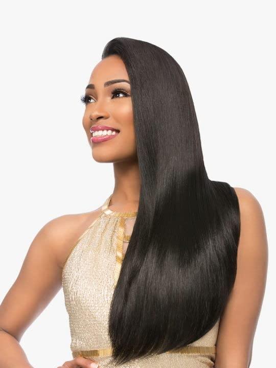 Sensationnel Sensationnel Empire yaki human hair - tangle free weaving for quick weave and sew in styles best for faux highlights - 1 pack (16 inch, 1B OFFBLACK)