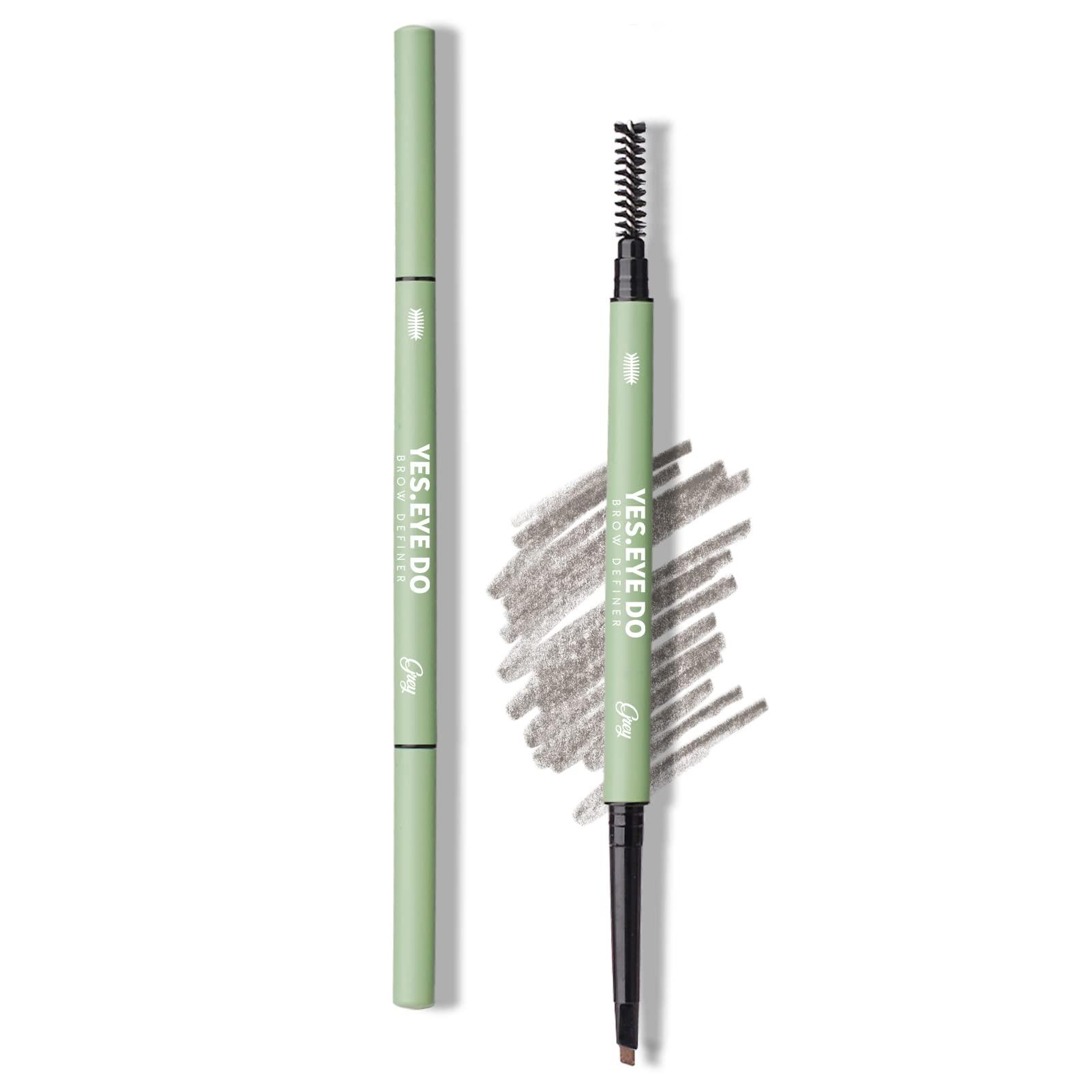 YES.EYE DO Grey Eyebrow Pencil for Older Women Soft, Ultra Slim Gray Eyebrow Pencil Long Lasting, Waterproof,Double Head Brow Sculptor for Natural Eye Brow Lamination Makeup Look, Grey, YES.EYE DO