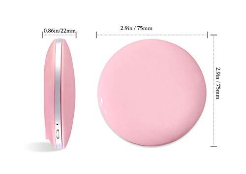B O B O B O B O Compact Mirror Travel Makeup Mirror Small Portable 1X/3X Magnifying Cosmetic Mirror Rechargeable Lighted Round Foldable Design LED Lighted Makeup Mirror (Pink)