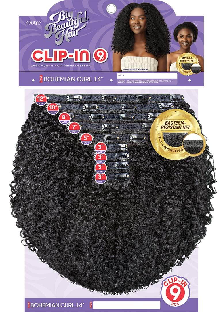 Outre Outre Big Beautiful Hair Clip-In - 9pcs - Bohemian Curl 14\" (NATURAL BROWN)