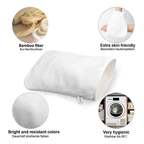 PHOGARY PHOGARY 10 Pack Microfiber Body Wash Mitts, Soft Face Mitten, Bath Spa Cloth, Reusable Makeup Remover Mitt Gloves, European Style Wash Cloth,6×8inch (white)