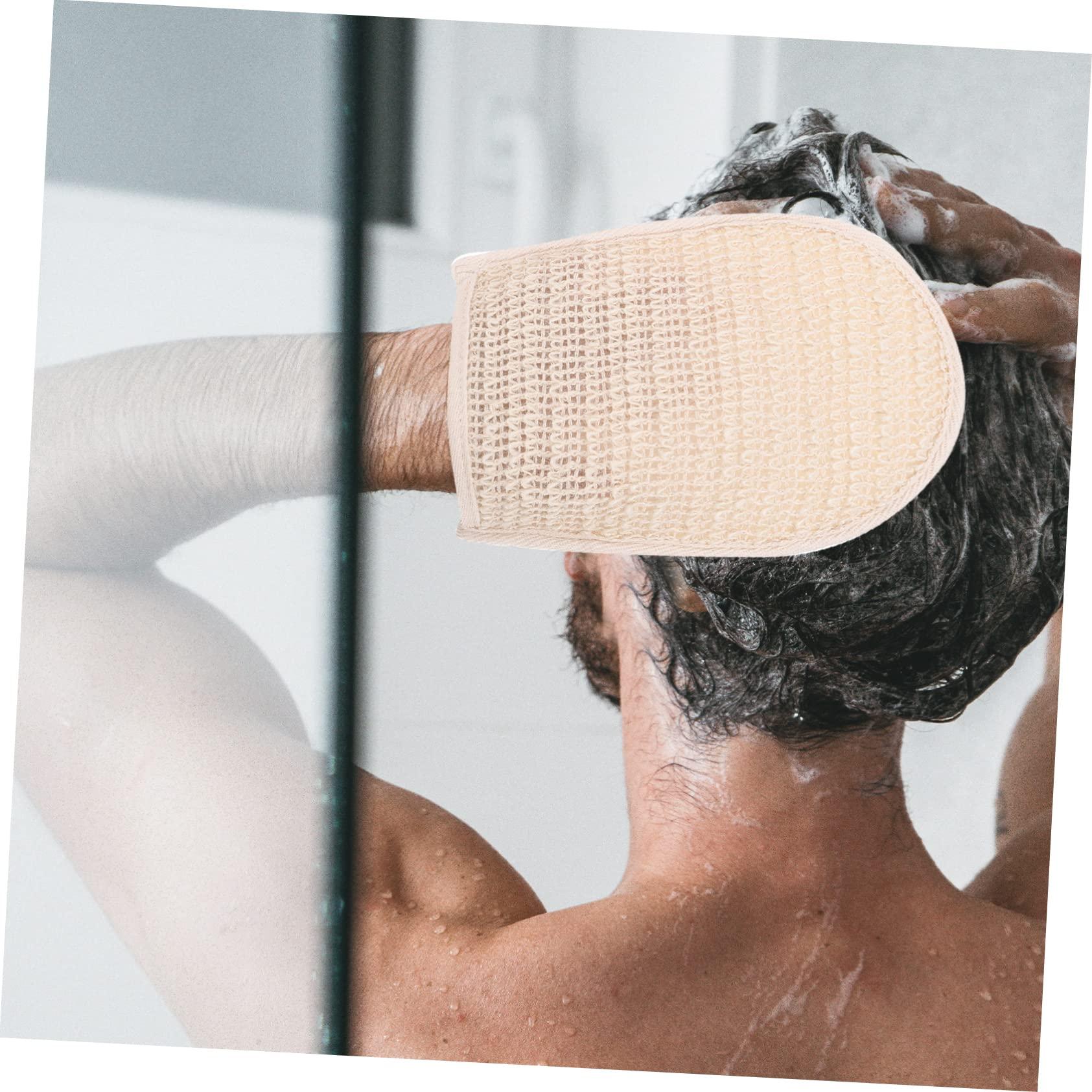 Healeved Healeved Exfoliating Glove and Back Scrub Bath Gloves Exfoliating Shower Gloves for Women Men Made of Cotton Linen