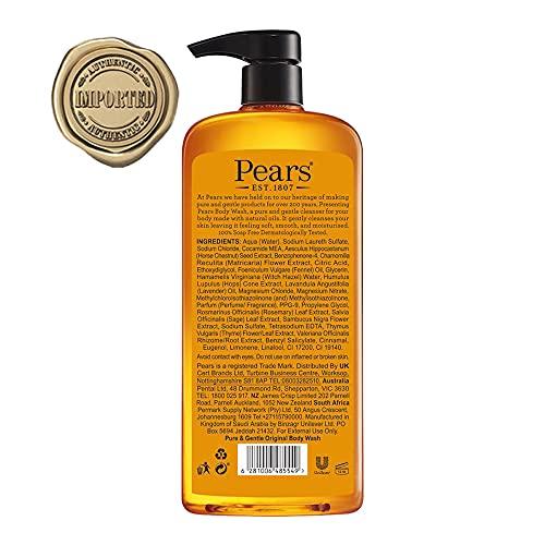 PEARS Pears Pure & Gentle Gel Doccia 750ml | Originale | Realizzato con Oli Naturali e Senza Sapone | Idratazione Nutriente ed Estratti Naturali