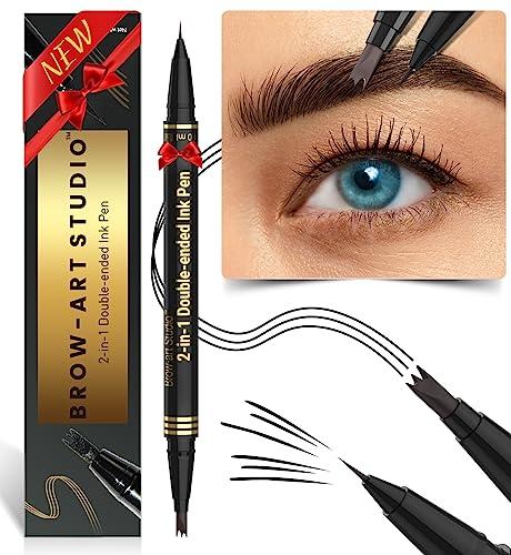 iMethod iMethod Microblading Eyebrow Pencil - Brow Pencil 2-in-1 Dual-Ended Eyebrow Pen with 3-Prong Micro-Fork-Tip Applicator & Precise Brush-Tip Creates Natural-Looking Brows, Stay on All Day, Black