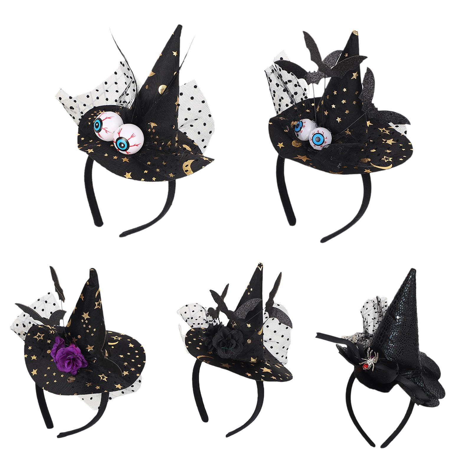 Kangnice Kangnice Party Wizard Hairband Halloween Cos-Play Headband Costume Headdress Adult Teens Holiday Headgear Festival Head Accessory Witch Hat Headband Headpiece Witches Costume