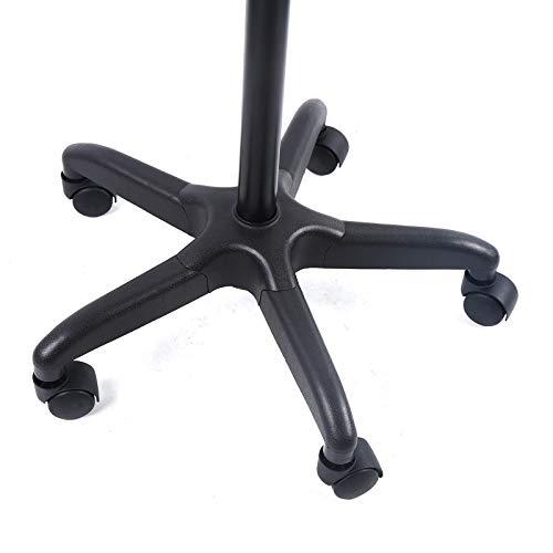 Fichiouy Fichiouy Mobile Rolling Mayo Stand Trolley Medical Instrument with Removable Tray & Base, Salon Spa Beauty Tattoo Metal Silver Rolling Service Instrument Tray (Black)