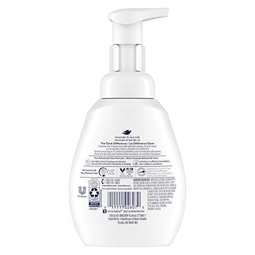 Dove Dove Foaming Hand Wash Lavender & Rice Milk Pack of 4 Protects Skin from Dryness, More Moisturizers than the Leading Ordinary Hand Soap, 10.1 oz
