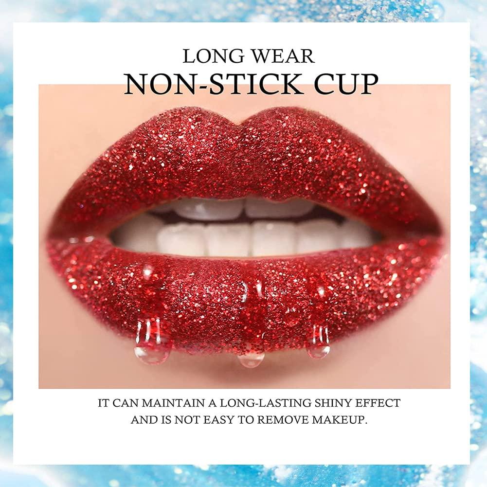 VERONNI VERONNI Diamond Glitter Lipstick Set, 10 Pcs Shimmer High Pigment Lip Gloss,Metallic Liquid Lipstick Long Lasting Waterproof Lip Gloss Makeup Kit,10pcs Lip Makeup Gift Set(10pcs together)