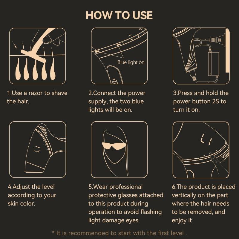 icelady icelady Cooling Hair Removal Device, Hair Removal for Women and Men, Painless Permanent Hair Removal System on Full Body, Black