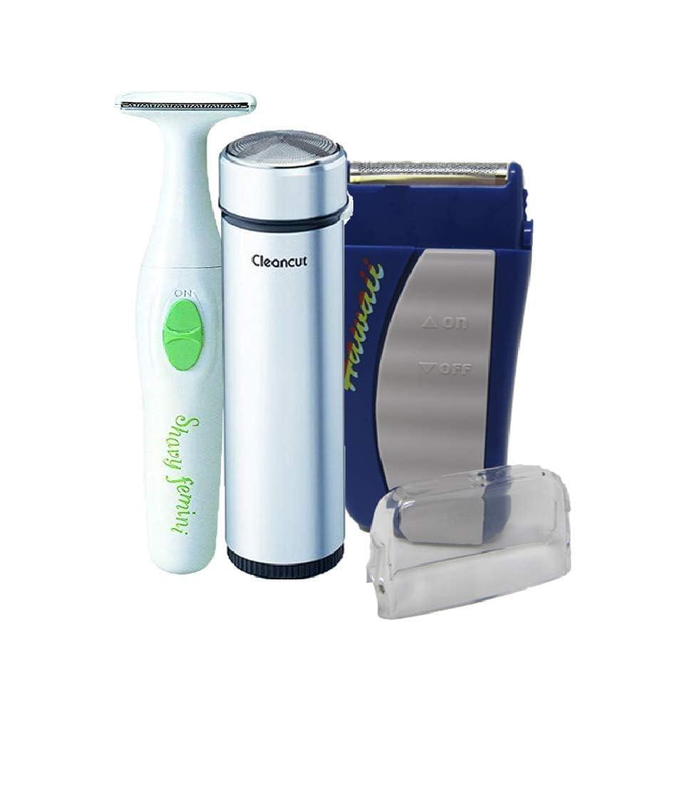 CLEANCUT Cleancut Personal Electric Shaver & Trimmer Combo - ES412 Foil Shaver, PS335 Body Trimmer for Men & Women, Rechargeable Cordless Shaver for Face, Pubic, Intimate Areas - Made in Japan