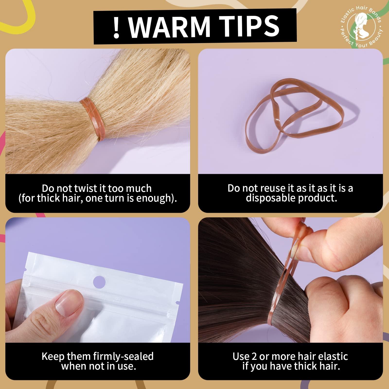 Teenitor Teenitor Elastic Hair Bands, Rubber Bands for Hair, Small Hair Ties, 300pcs, Light Brown