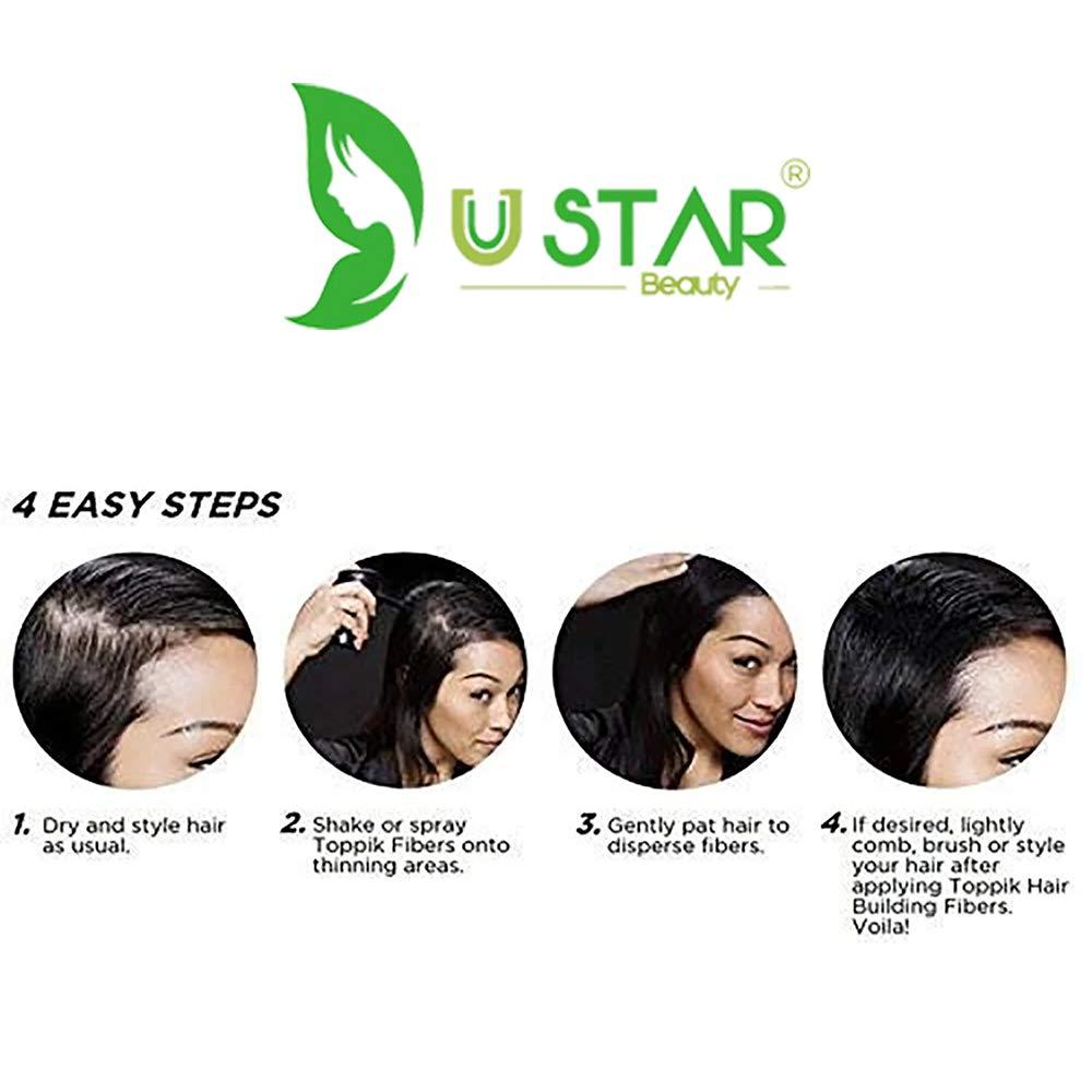 Ustar Ustar Hair Building Fibers for Thinning Hair 27.5g Light Brown Conceals Hair Loss Instantly Thicker Fuller Look 9 Shades for Women & Men