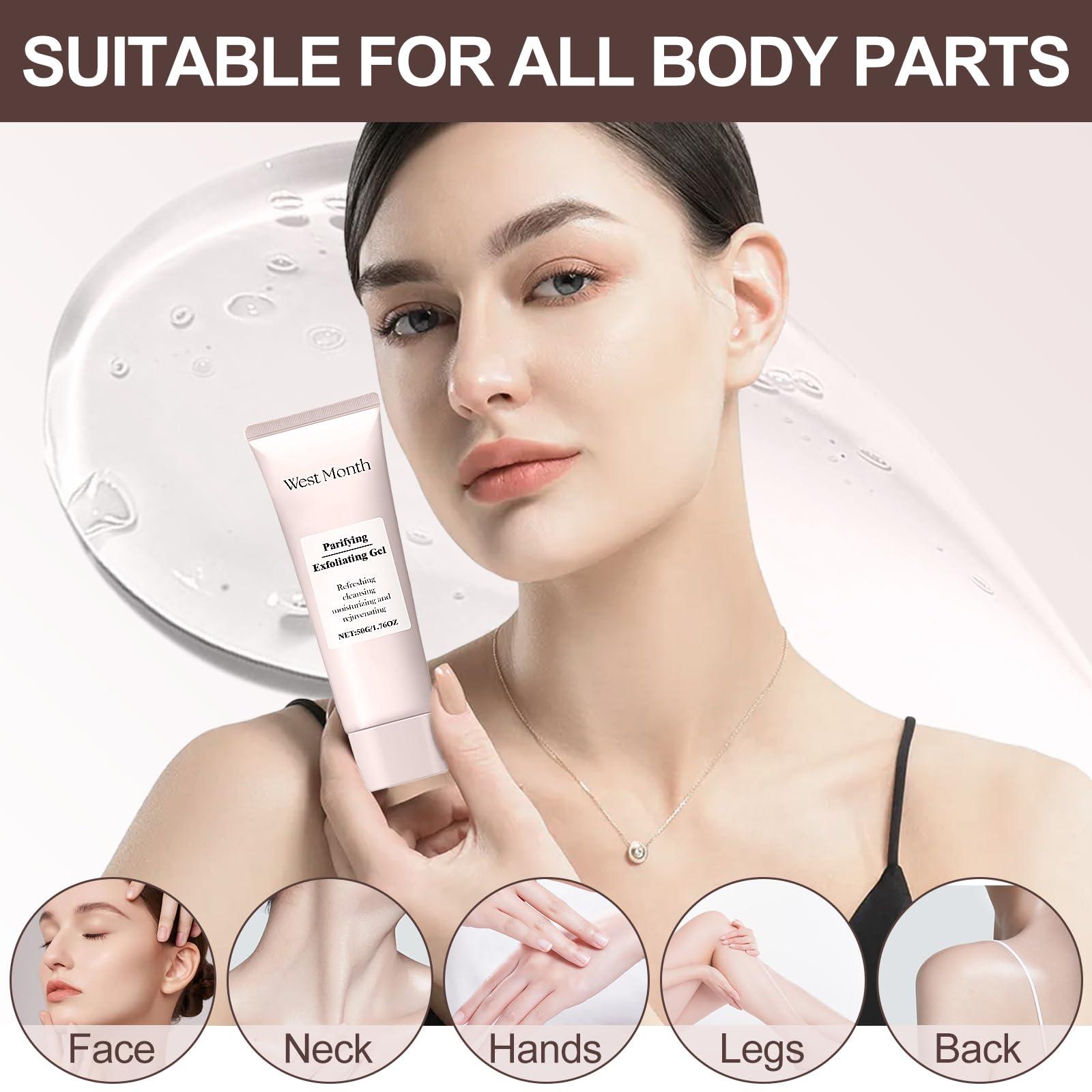 FAIRYTALESPACE Purifying Exfoliating Gel, Natural Exfoliating Gel Scrub for Face and Body Cleansing and Moisturizing (2PCS)