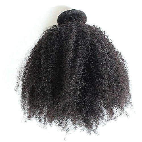 zigzag hair ZigZag Hair Afro Kinky Curly Hair Brazilian Virgin Hair Weave Bundles 4B 4C 100% Human Hair Bundles One Piece Double Weft Hair Extension (14inch)
