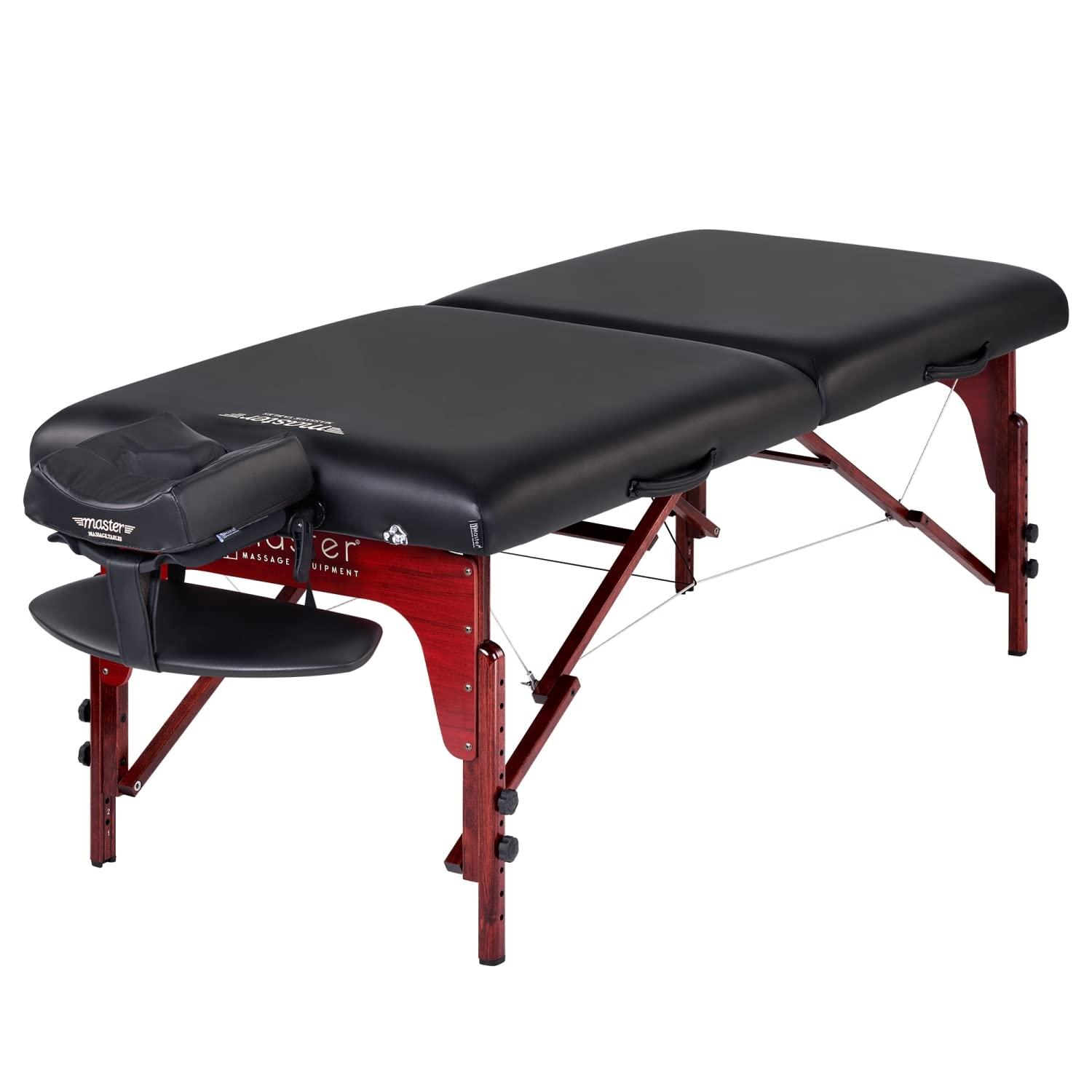 Master Massage Master Massage 31" Montclair Pro Portable Massage Table with Music Master Crescent Round High Fidelity Sound Face Cradle Cushion, Memory Foam Cushioning, Shiatsu Cable Release, Facial Bed
