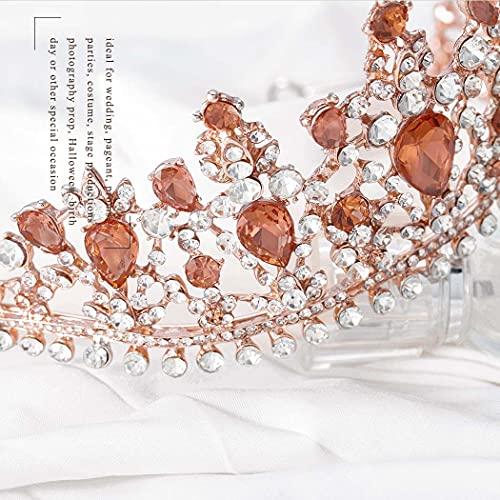 Fdesigner Fdesigner Baroque Wedding Crown and Tiaras Crystal Bride Tiaras Queen Bridal Crowns Pageant Headpieces for Women and Girls