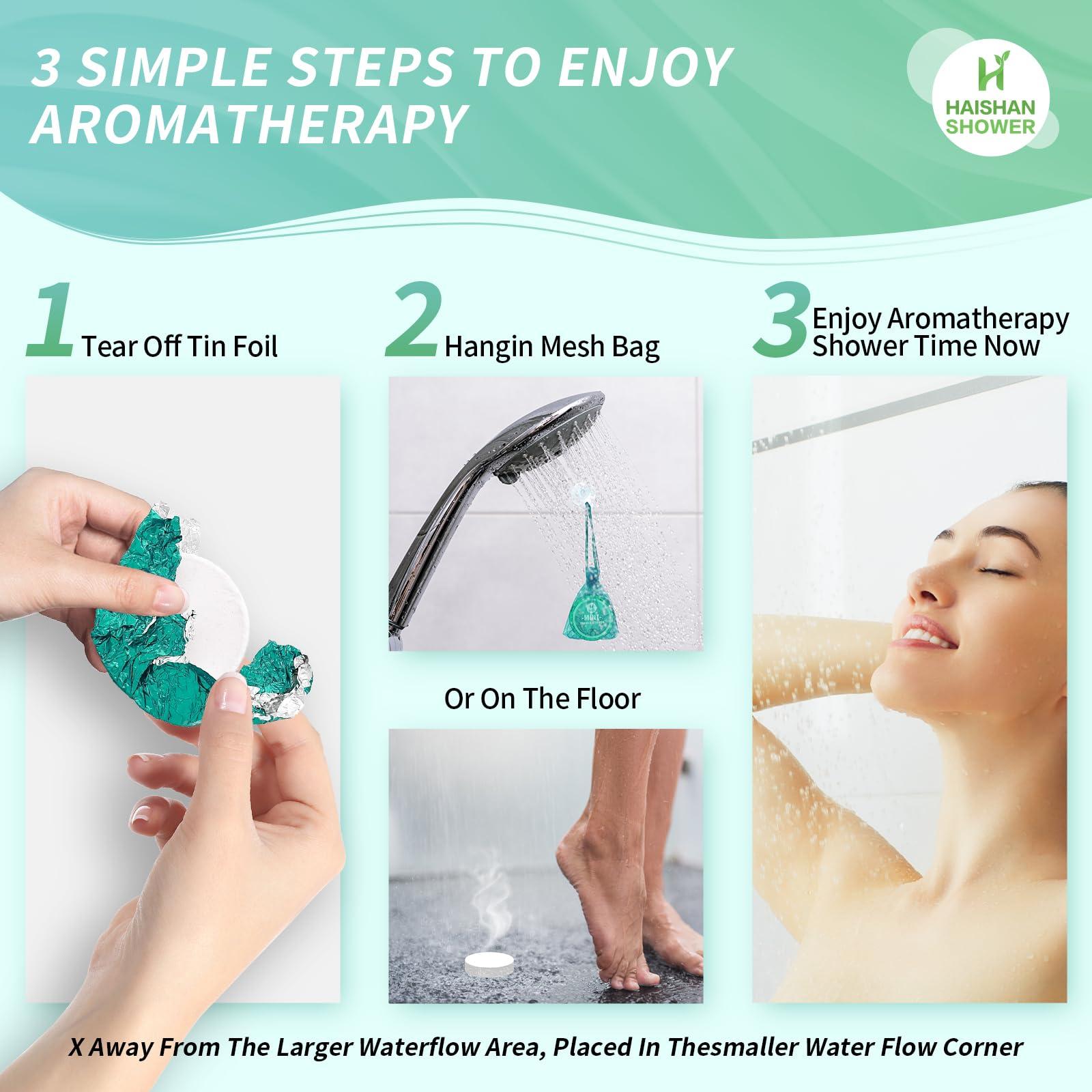 HAISHAN SHOWER Shower Steamers Aromatherapy Organic Eucalyptus & Mint Essential Oil, 5-Pack Shower Bombs Easter Basket Stuffers Gifts for Her Him Women or Men, Birthday Gifts for Girlfriend Mom Wife Sister Daughter