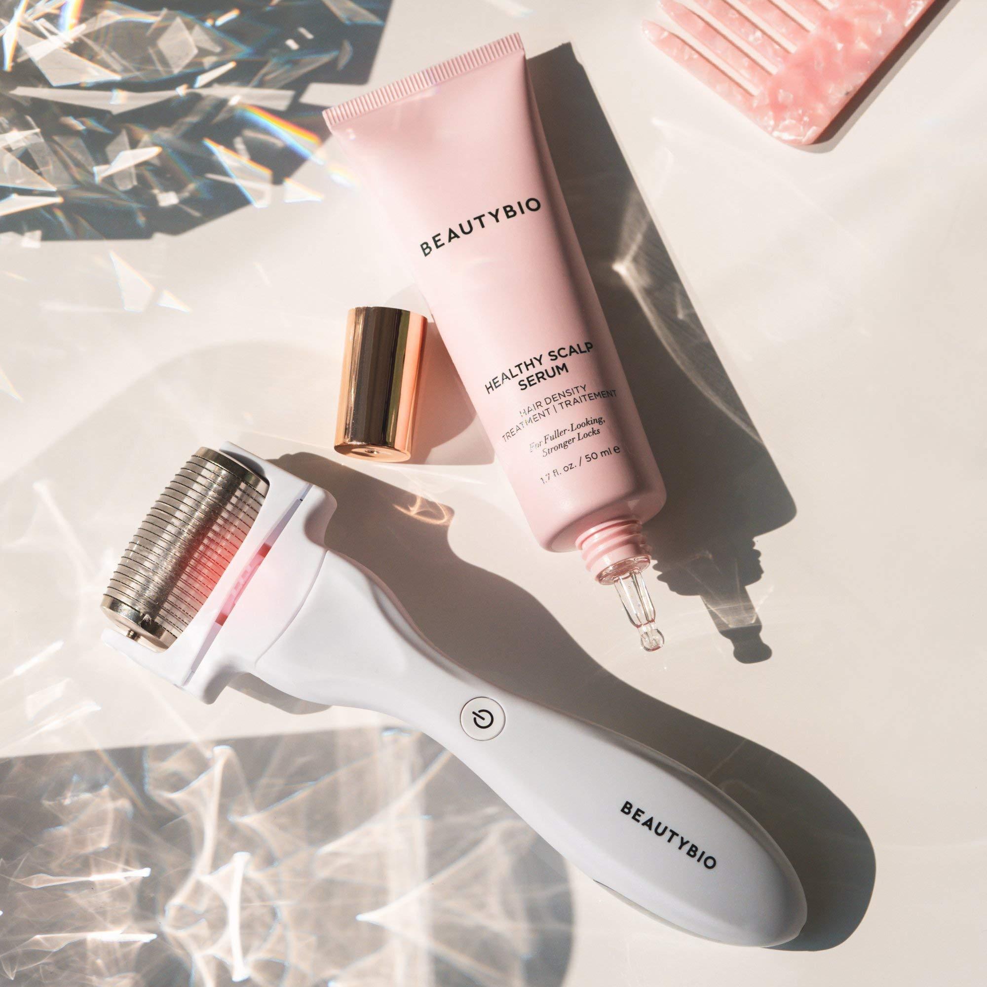 beautybio BeautyBio Rejuvenating Scalp + Fuller Hair Therapy Set. GloPRO Scalp Microneedling Tool + Healthy Scalp Serum