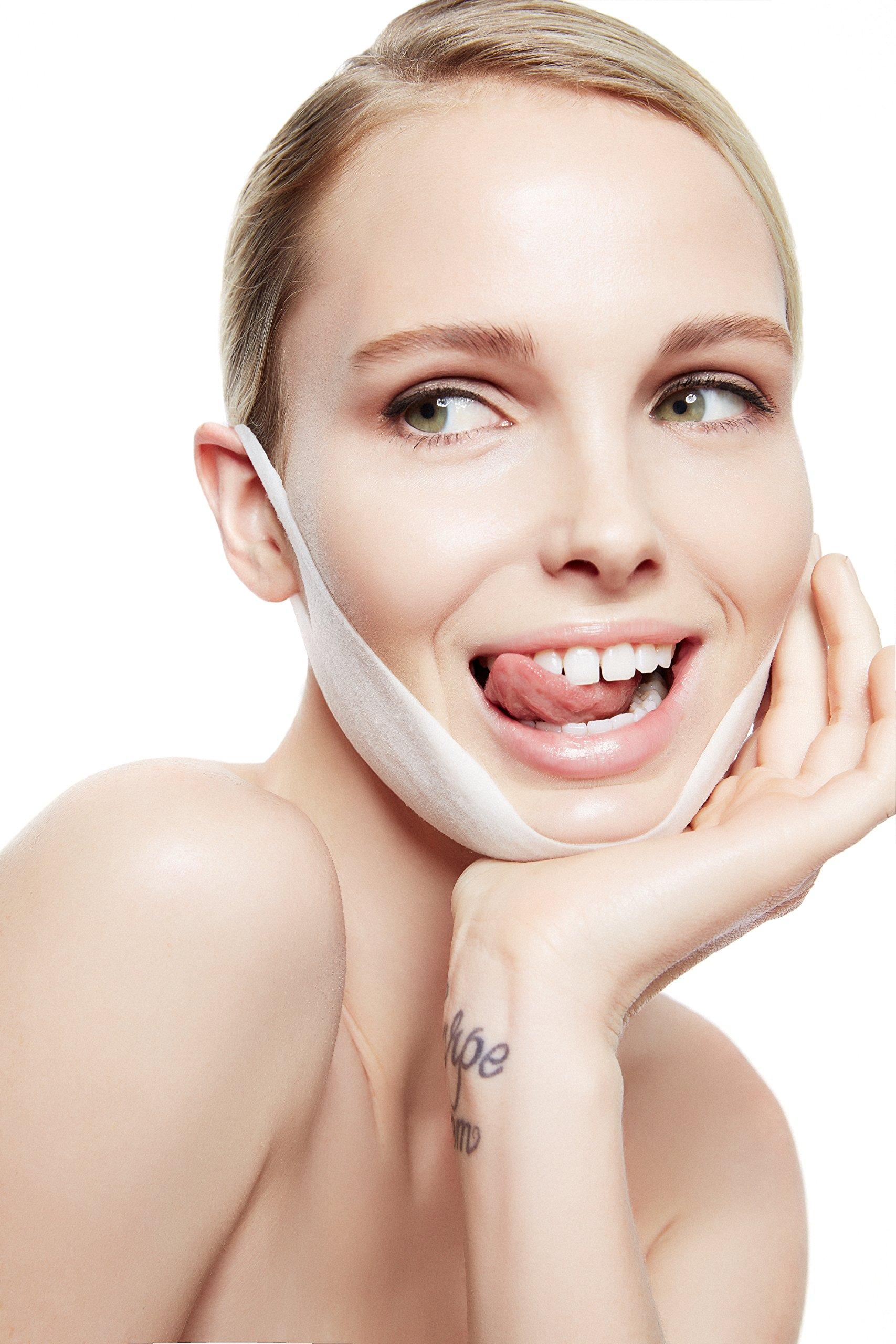 MAGICSTRIPES MAGICSTRIPES Lifting Collagen Mask - V Line Mask, Double Chin Reducer Lifting Face Mask, V Shape Slimming Facial Mask (BOX - 5 Masks)