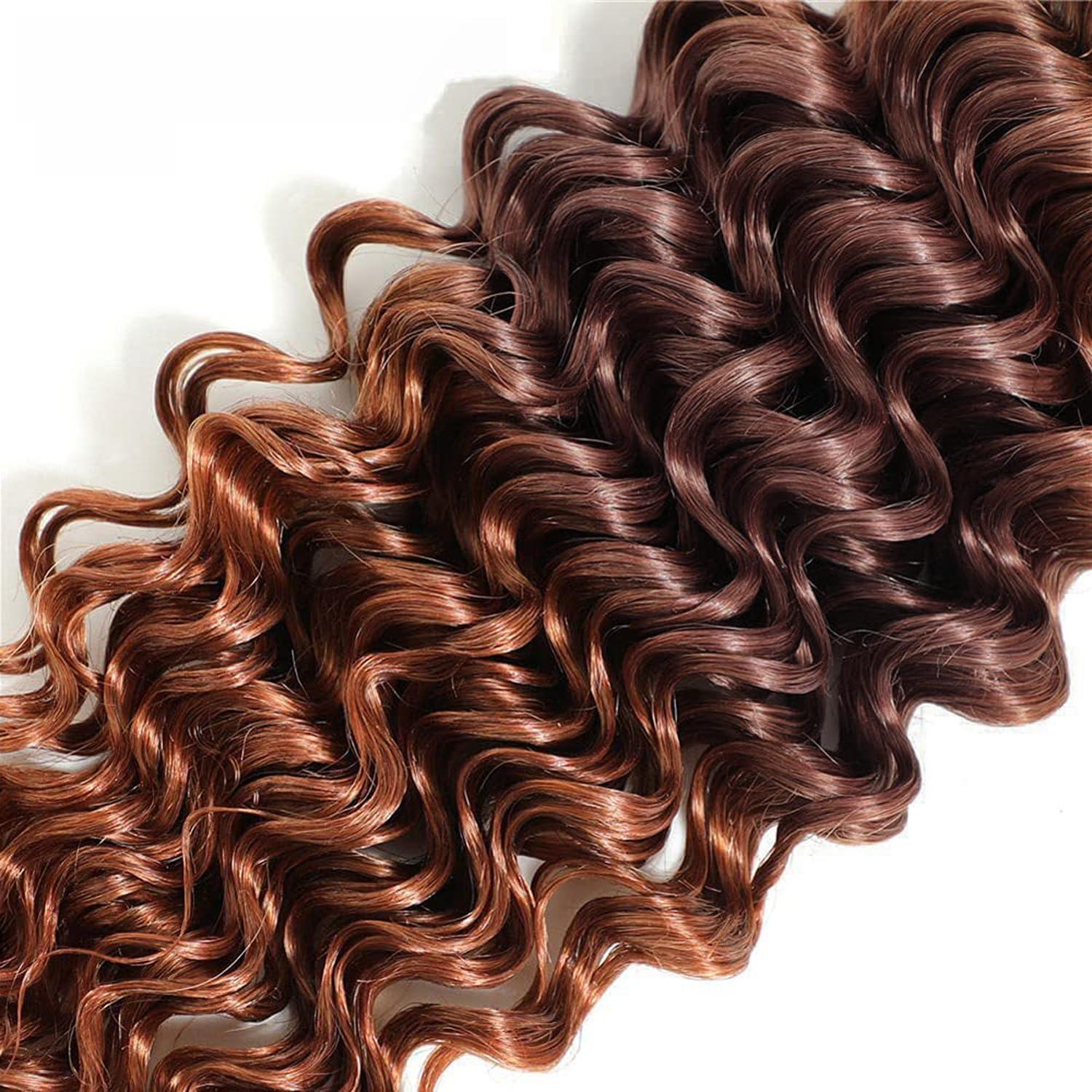 Slide-Ex Human Braiding Hair for Boho Braids #27 22 Inch 2 Bundles 100g Deep Wave Bulk Human Boho Hair for Braiding 14A Virgin Curly Human Hair for Boho Knotless Braids Human Hair(P27, 22 Inch)