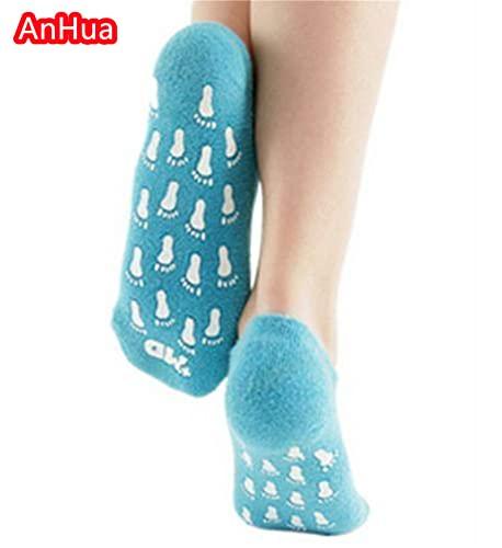 AnHua AnHua 1 Pair Feet Spa Moisturizing Gel Socks Exfoliating Dry Cracked Soft Skin Sock Pedicure Foot Care Tool Beauty Foot Care (Blue)