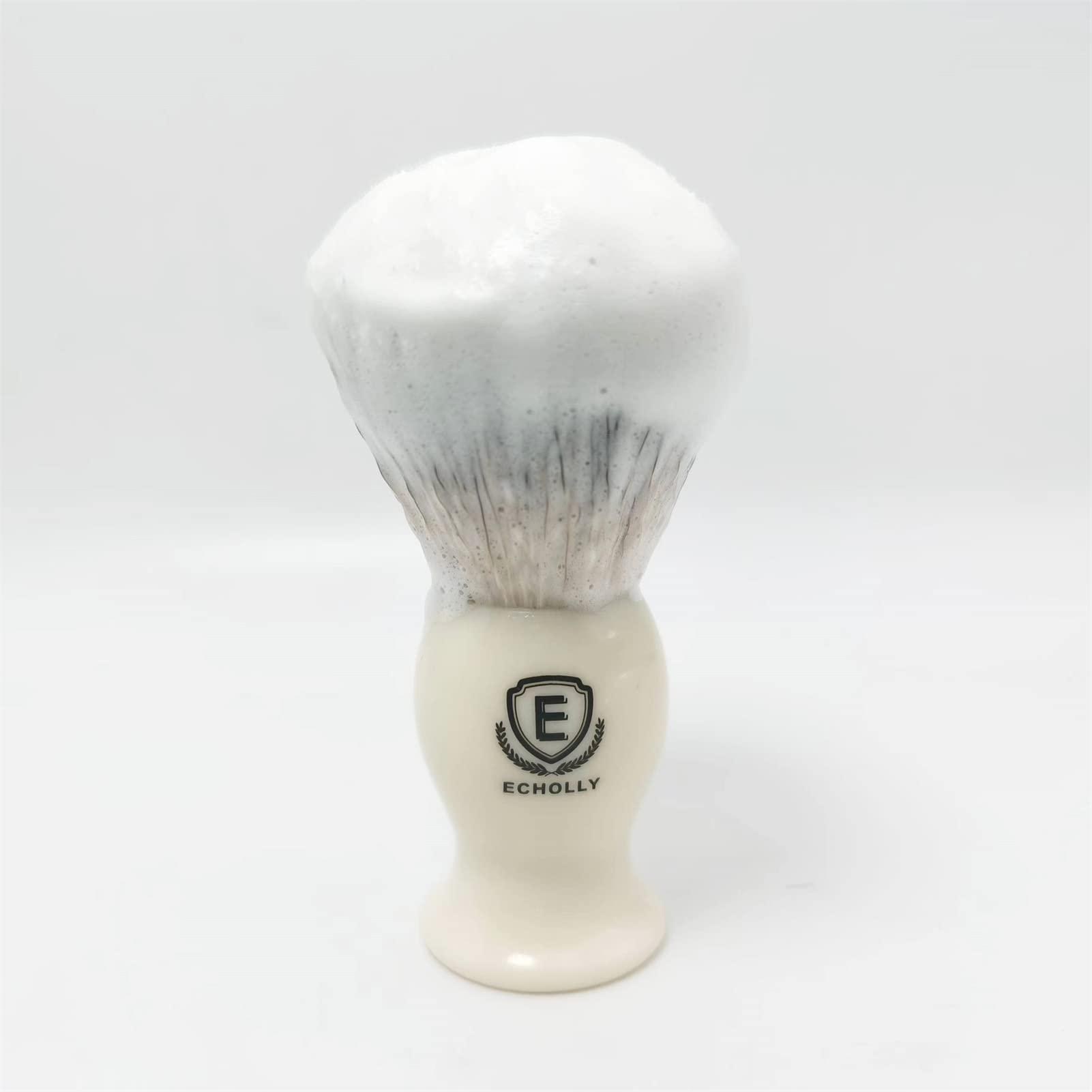 ECHOLLY Premium Shaving Brushes for men by Echolly-NO Shedding Bristle Shave Brushes for Men-Smooth Acrylic Handle Legacy Shave Brush-Rich and Fast Lather Shaving Cream Brush Dad Gifts for Fathers Day