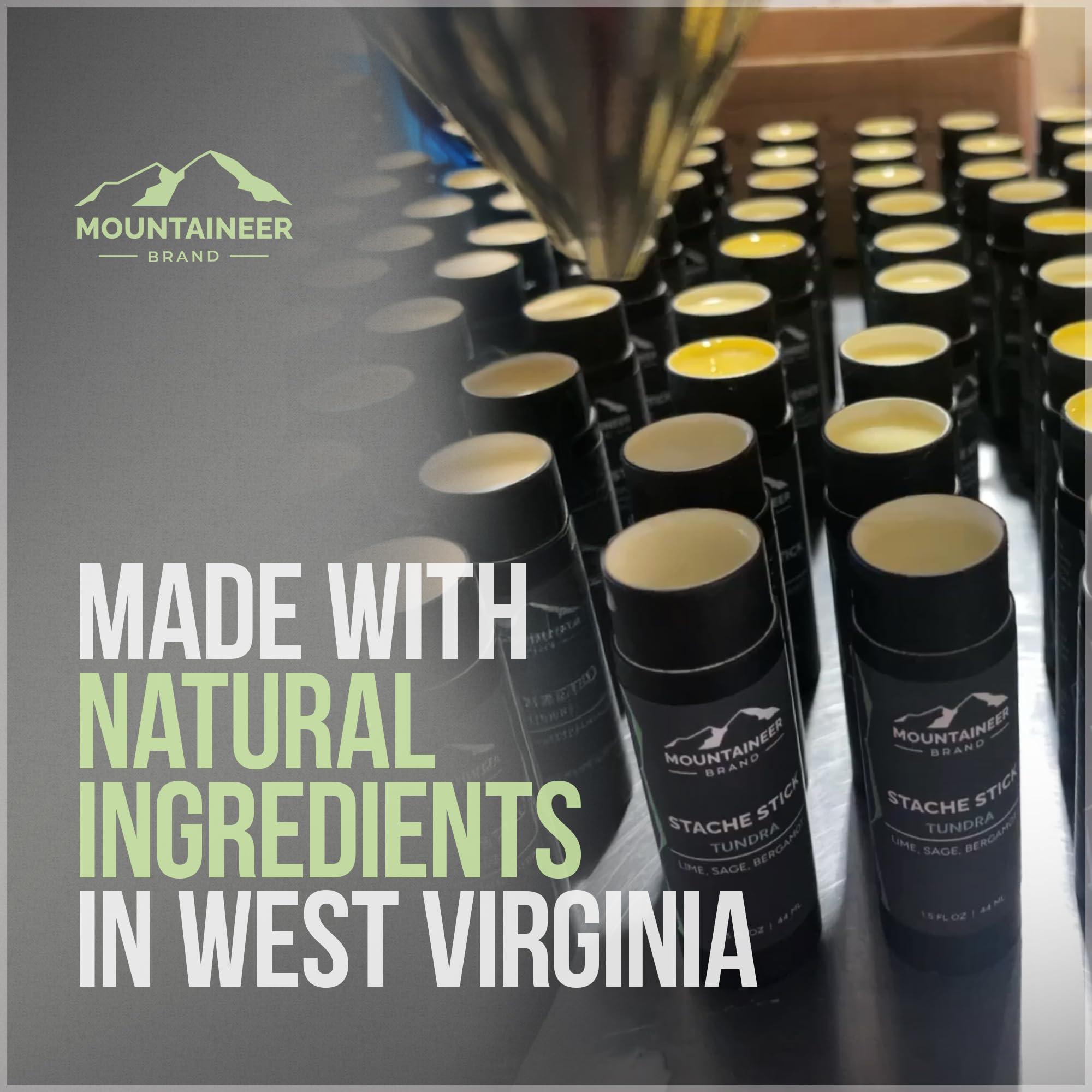 Mountaineer Brand, 100% Natural Always Mountaineer Brand Stache Stick | Mustache Wax for Men | 100% Natural Beeswax and Plant Based Oils | Grooming Beard Moustache Wax | Strong Hold | Smooth, Condition, Styling Balm | Timber 1.5oz