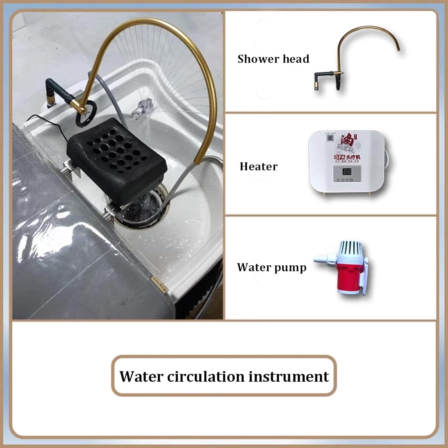 Yongyili Head Spa Hair Salon Water Circulation Rack, Japanese Head Spa Equipment, Mobile Water Circulation Hair Care Fumigator, Shower Shampoo Bed Accessories
