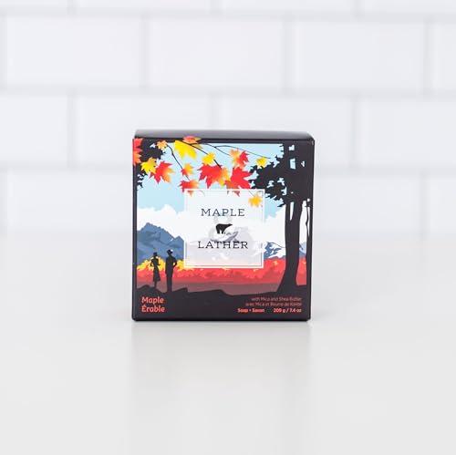 Maple and Lather Maple & Lather Triple Milled Bar Soap with Shea Butter, Maple Scent, Moisturizing, Long-Lasting, Sustainably Sourced, 209g - Made in Provence, France