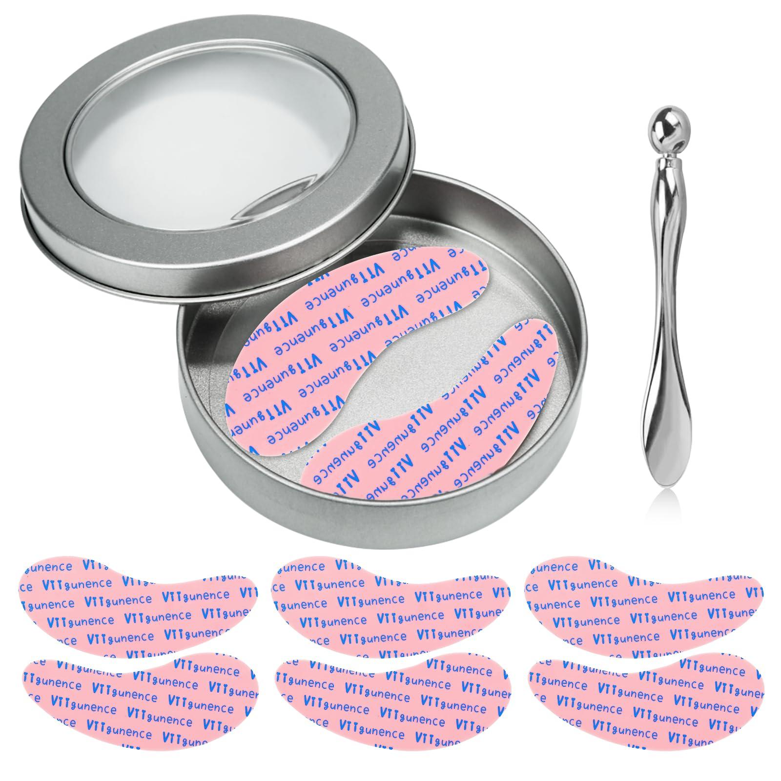 Viigunence Viigunence Under Eye Patches Silicone, 3 Pairs Reusable Under Eye Patches With Metal Eye Cream Applicator, Reusable Under Eye Mask Eye Pad For Minimize Fine Lines Wrinkles, Visible Metal Case
