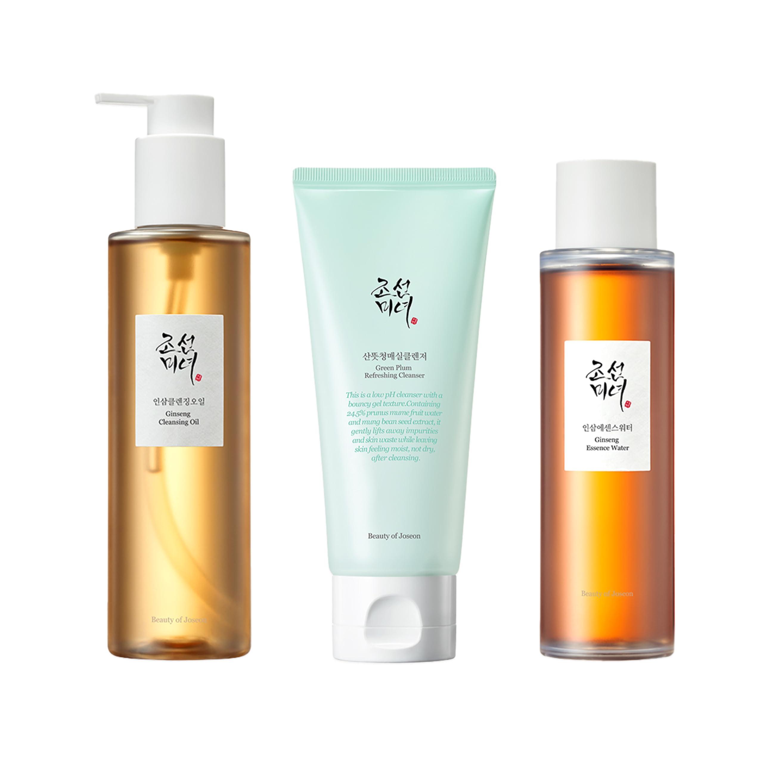 Beauty of Joseon Beauty of Joseon Cleansing & Moisture Trio Ginseng Cleansing Oil Green Plum Cleanser Ginseng Essence Water Deep Cleansing and Hydration Korean Skincare