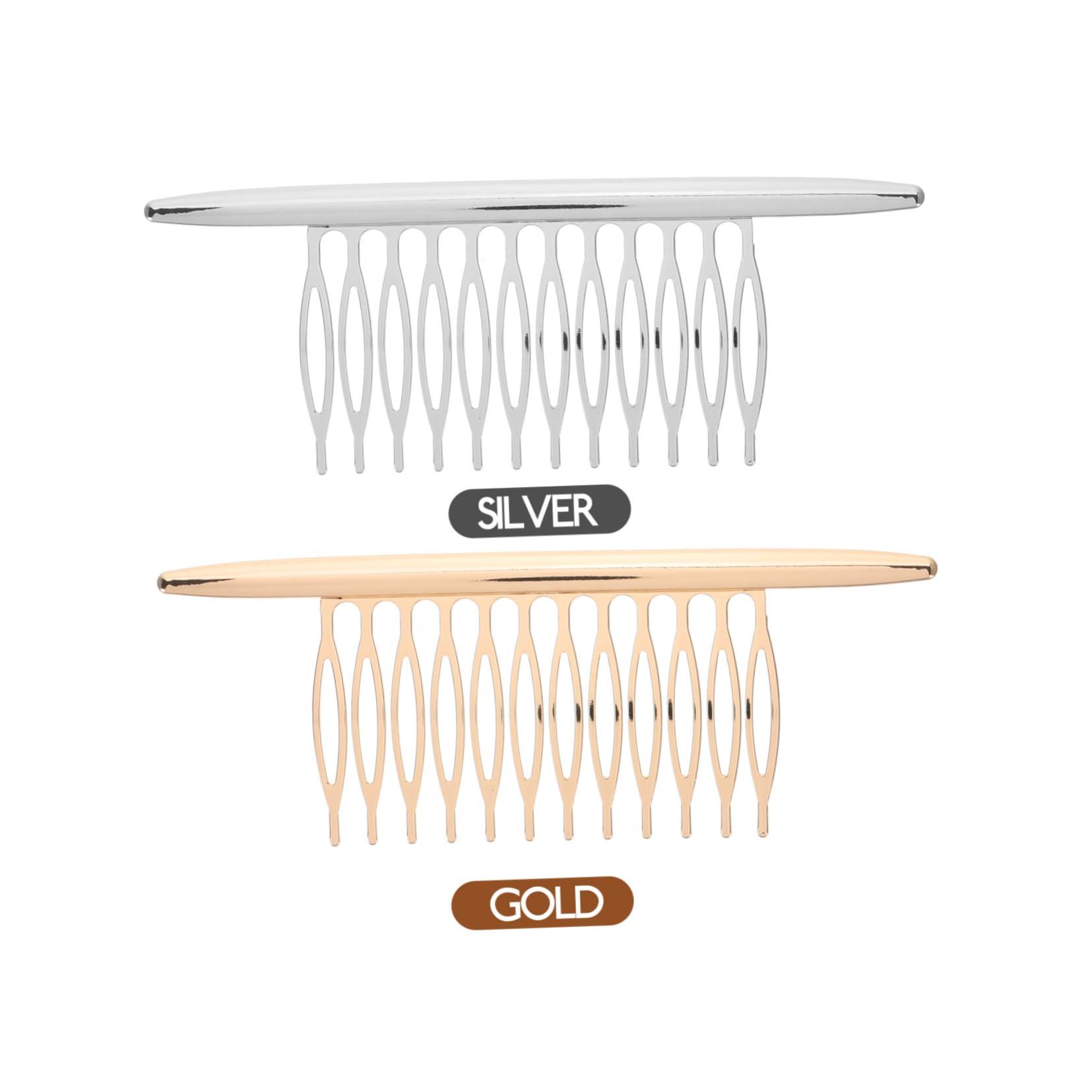 MERRYHAPY MERRYHAPY 2pcs Simple Alloy Comb Styling Hair Clips Womens Hair Accessories Side Comb Hair Clip Cellulose Combs Barrettes for French Hair Side Combs Hair Comb for Women Side Comb Clip