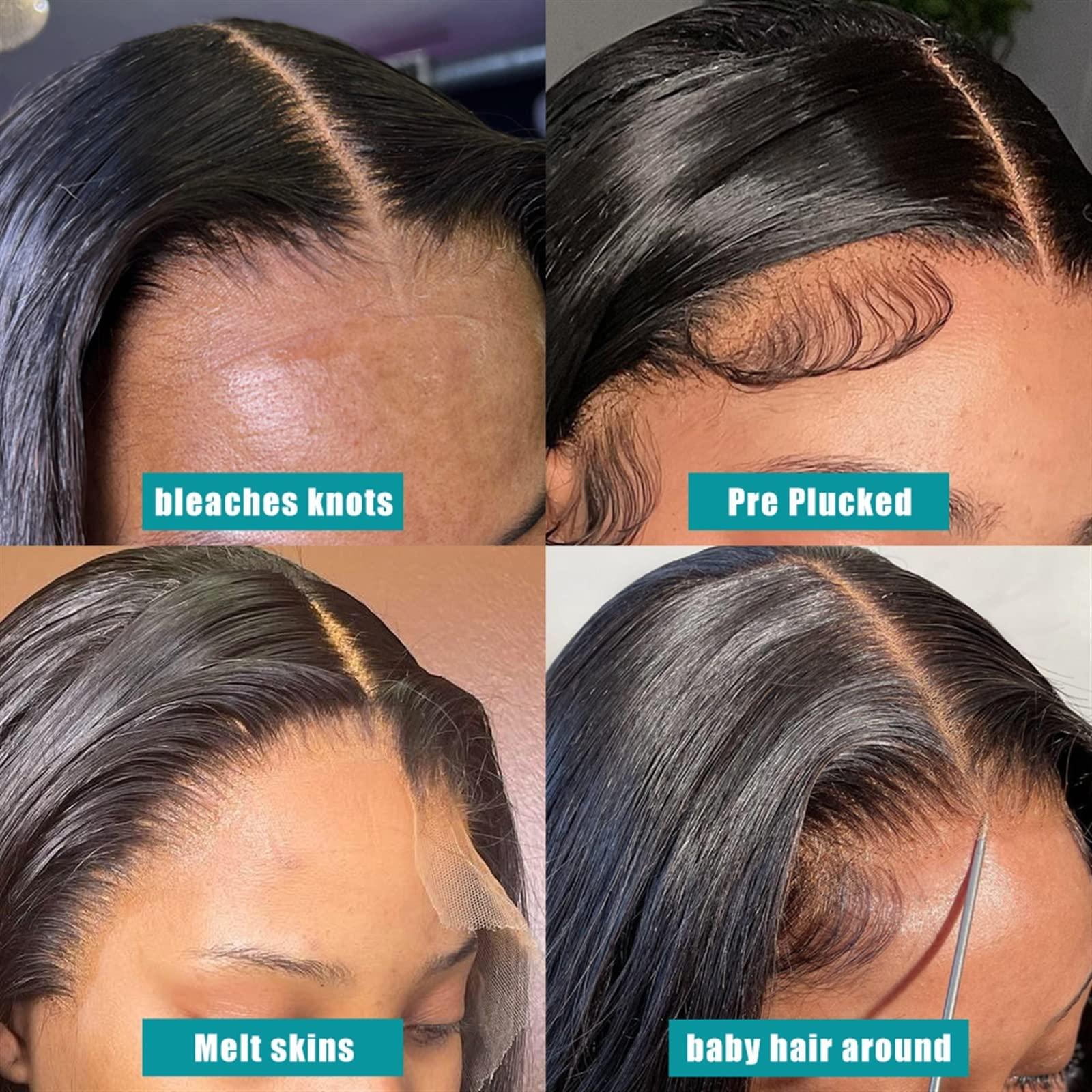 LUCBEI wig Straight Lace Frontal Wig 13X4 13X6 Transparent Human Hair Lace Wig Brazilian Remy Hair Pre Plucked Glueless 5X5 Straight Lace Closure Wig for Women Hair Replacement Wigs ( Color : 13X4 Lace Wig ,