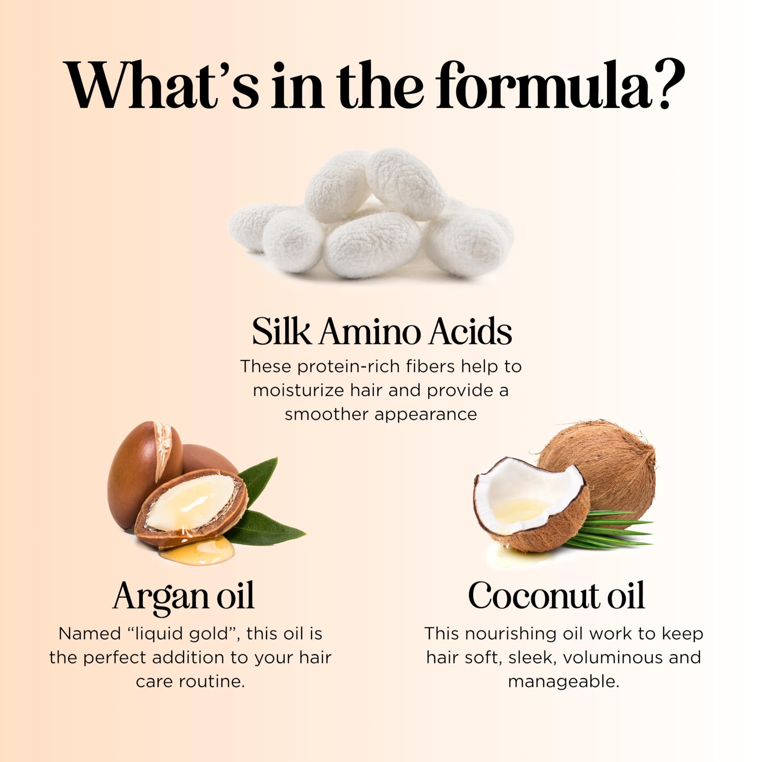 Maple Holistics Silk Protein Conditioner for Damaged Hair - Ultra Moisturizing Conditioner for Dry Hair with Deeply Nourishing Shea Butter Argan Oil Green Tea & Aloe - Helps Define Curls & Control Frizz (12 Fl Oz)